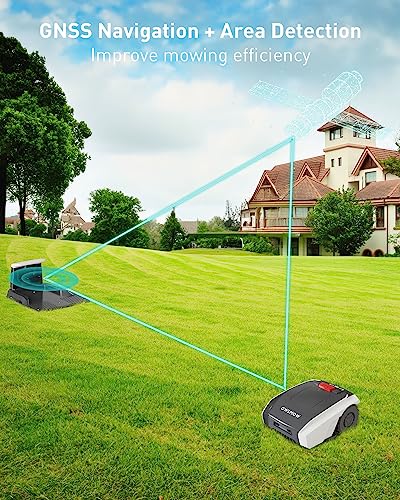 OWLMOW Robot Lawn Mower with GPS Path Planning, Mows Up to 2/3 Acre /29,000 Sq.Ft, APP Control with Schedule, Multiple Zones Capability, Custom Mowing, Stoppage Re-Cutting, Self-Charging, IPX5, Wi-Fi