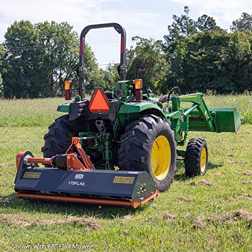 Titan Attachments 3 Point 72in Flail Mower, 40-60 HP Mowing Attachment for Category 1 Tractors and Loaders