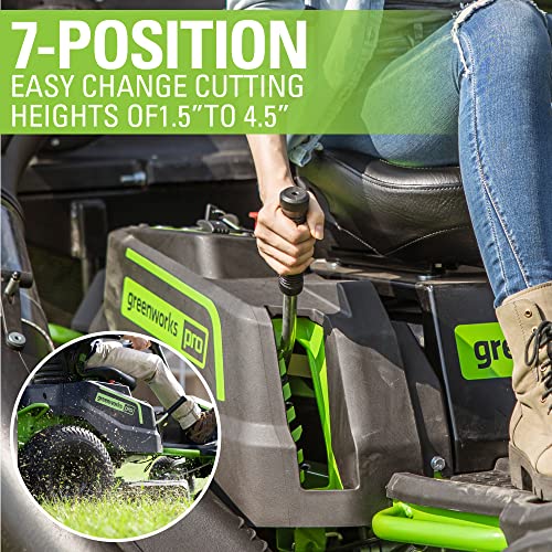 Greenworks PRO 80V 42” CROSSOVERT Riding Lawn Mower, (6) 4.0Ah Batteries and (3) Dual Port Turbo Chargers